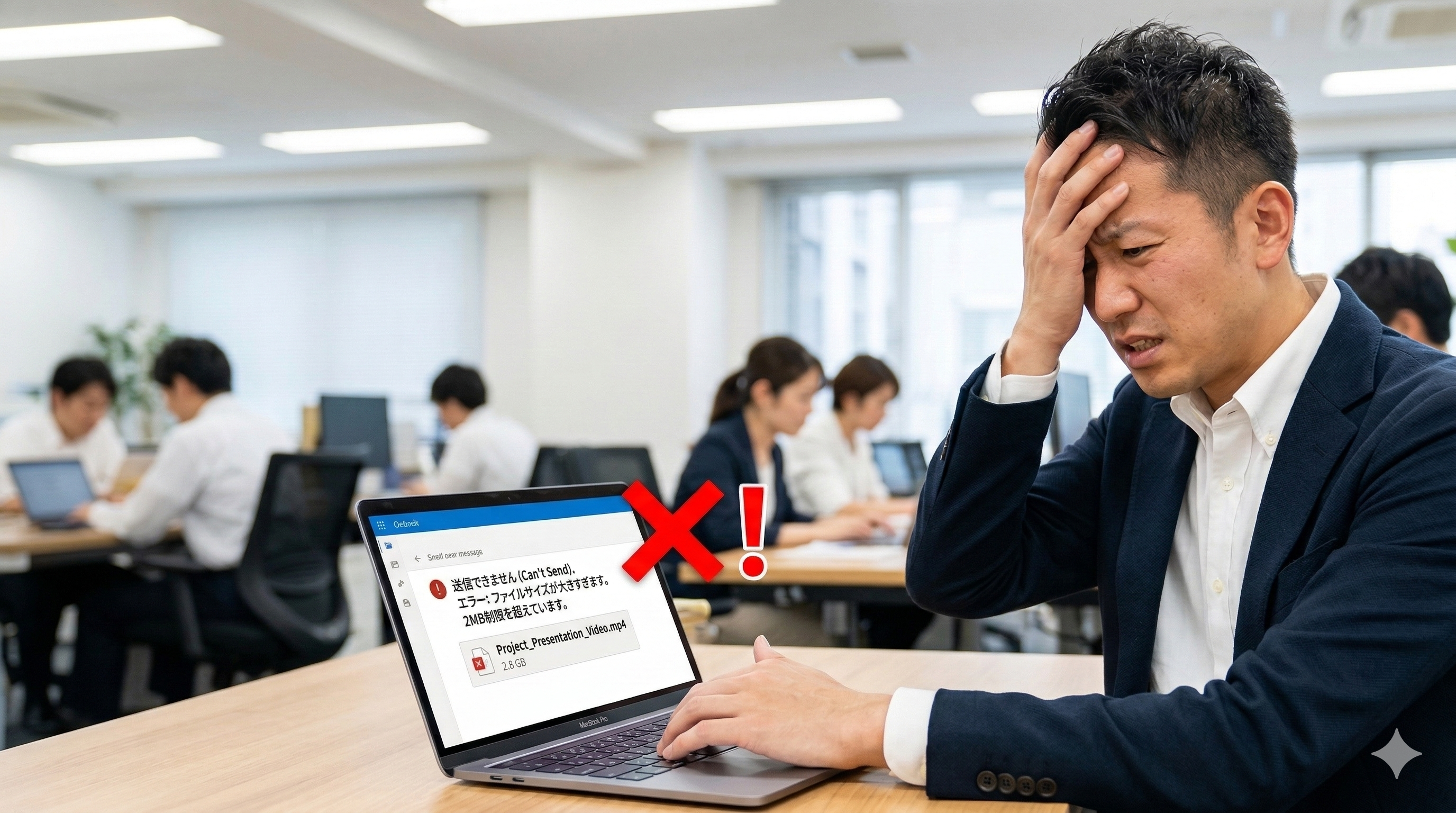 大容量ファイル転送｜メール添付の限界を超えて業務を止めない方法